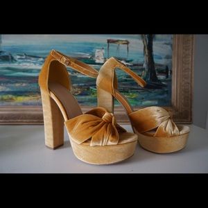 Velvet Platform Sandals